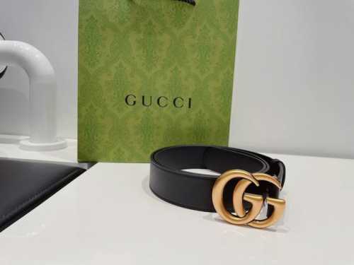 Gucci Couple Belt with Full Packaging Gift Box, Double G Buckle Calfskin Belt,