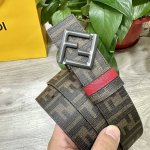 Fendi. This belt is a reversible belt with double loops and a Ff snap fastener.