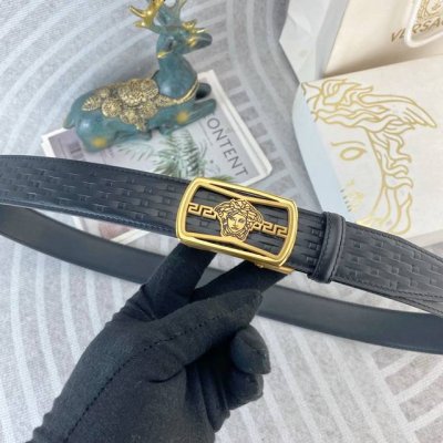 Versace Special Leather Belt Automatic Buckle Series, Original Premium Stainless