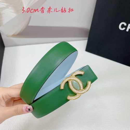 3.0Cm Chanel Belt, Genuine Leather With Double-Sided Color Options, Length: .75,