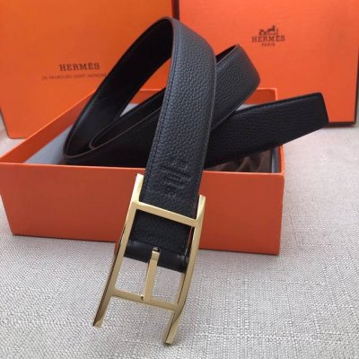 Herm S Pin Buckle Belt, Authentic Quality, Imported Top-Grain Cowhide, Lychee Te