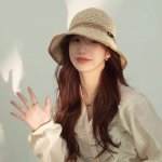 Louis Vuitton Japanese Wave Edge Rhinestone Fisherman Hat Handmade Crochet Straw