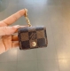 Lv earphone bag classic old flower original leather earphone bag, keychain bag p