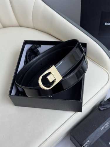 Special 2025 Spring Show Saint Laurent Women's Belt Original Real Gold Electropl