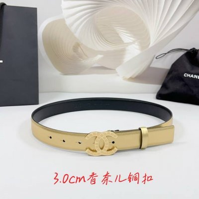 Special 3.0Cm Chanel Belt, Double-Sided Top-Grain Leather, Length: 75.80.85.90.9