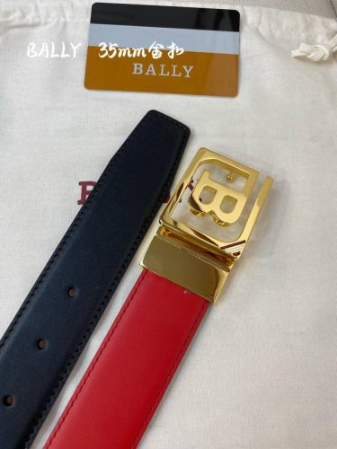 Bally Men's Reversible Casual Belt, 3.5cm Wide, made of double-sided cowhide, pe