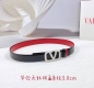 3.0Cm Valentino Double-Sided Striped Belt Double-Sided Top Layer Cowhide Leat