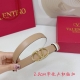 2.0Cm Valentino Plain Weave Belt, Double-Sided Top-Grain Leather, Length: .75.80