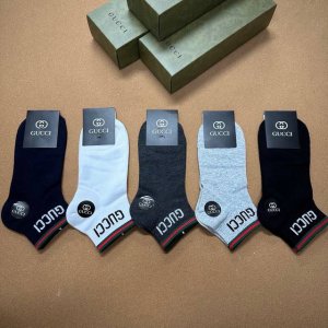 Gucci Men's New Arrival Socks (5 pairs per box), same style as in Gucci boutiqu