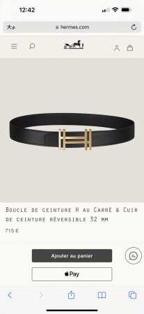 Special H Au Carre Hardware With Togo Belt 32Mm Black - Click Image to Close