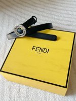 Fendi Fendi women's small waist width 2.0Cm Made of double-sided smooth first la