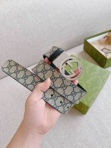 Special Gucci Double-Sided Belt, One Side Features Gucci Signature Leather, The