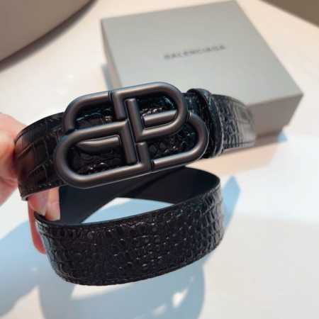 Balenciaga Crocodile Pattern New Belt Double-sided Italian Matte Calfskin with R - Click Image to Close