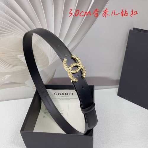 3.0Cm Chanel Belt, Double-Sided Top-Grain Leather, Length: 75.80.85.90.95.100 Cm