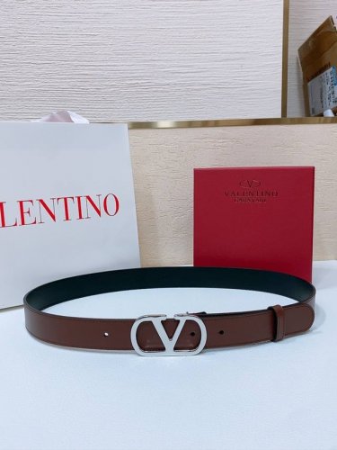 vlogo Signature Buckle Shiny Calfskin Belt - Swarovski Diamond Shiny Buckle -