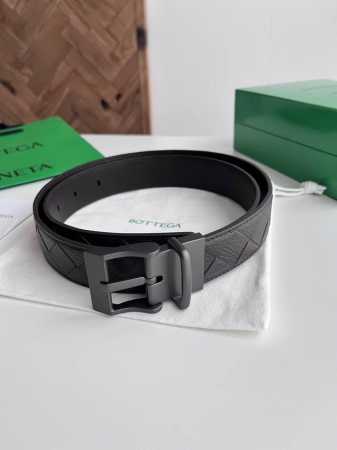 -Bv 2025 latest double-sided men's braided belt, handmade Intreccio large grid w - Click Image to Close