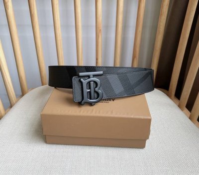 Burberry Tb Exclusive Logo Pattern Italian Leather Belt With Versatile Two-Tone