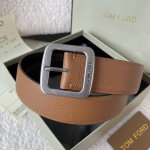Tom Ford. New Italian imported calfskin, simple business men's belt, 4.0cm wide,