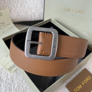 Tom Ford. New Italian imported calfskin, simple business men's belt, 4.0cm wide,