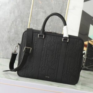 Briefcase Black Dior Gravity-effect leather and black grained calfskin leather