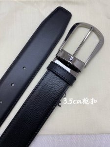 Montblanc 3.5cm wide leather belt, made of premium top-grain cowhide with a pin