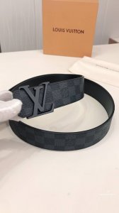 Lv This Double-Sided Belt Features The Iconic Dark Matte Lv Initiales Buckle Wit