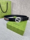 Width 4.0Cm Gucci Classic Canvas Webbing Belt With Textured Leather Piping And D