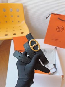 Special Hermes & Swift And Epsom Calfskin Double-Sided Leather Belt 24Mm, With E