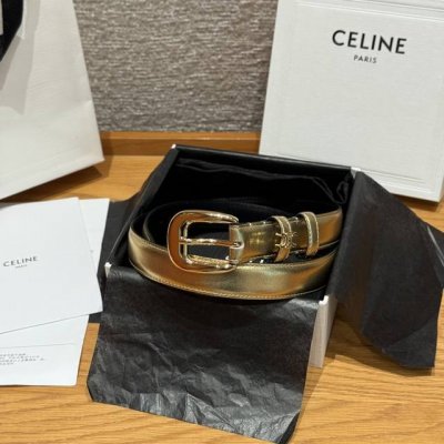 Celine Medium Taurillon 25mm Leather Strap (Ddd). This belt features a calfskin