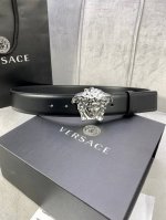 Width 4.0cm This original Versace belt is decorated with the Versace brand logo: