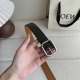 Special Loewe new soft grain leather belt, round buckle, 3.2cm wide, five-hole a