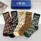 5 pairs per box with packaging Dior new letter ribbed knee-high socks! Hot-sell