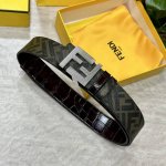 Fendi Same style as Fendi counters Width 4.0Cm Double ring reversible belt Ff pr