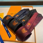 Lv Crab Silk tie is dyed in deep tones and features the iconic Monogram pattern