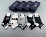 Special Dior men's socks, one box of five pairs with jacquard brand logo, simple