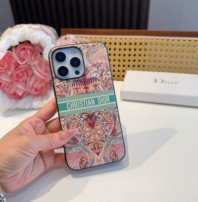 Dior official website synchronized original leather mobile phone case Light Of L