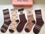 Special Offer: New Miumiu Women's Knee-High Socks (5 pairs per box) - Jacquard d