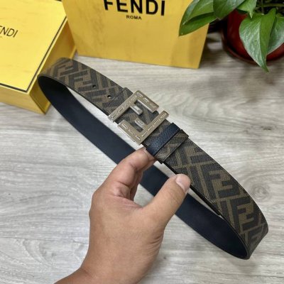 Fendi Fendi Store-Authentic Same Style, 4.0 Cm Wide, Double-Ring Reversible Belt