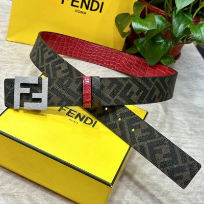 Fendi Same style as Fendi counters Width 4.0Cm Double ring reversible belt Ff pr