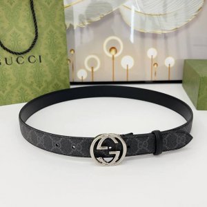 Special Gucci 3.0Cm Classic Imported Canvas Waterproof Material With Cowhide Bot