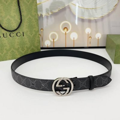 Special Gucci 3.0Cm Classic Imported Canvas Waterproof Material With Cowhide Bot
