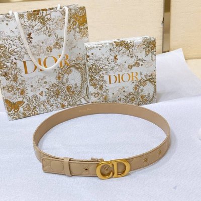 Special Dior 23 Double-Sided Sheepskin Diamond Belt Classic 3.0Cm Boutique Size