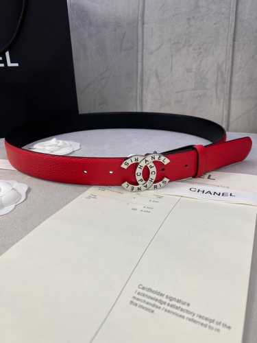 Width 3.0Cm Chanel lychee leather with gold and silver steel buckle. DDD
