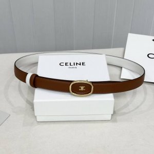Celin E New 3D Buoy Buckle Women's Belt, Italian Imported Calfskin with Brass Bu