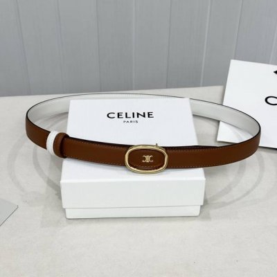 Celin E New 3D Buoy Buckle Women's Belt, Italian Imported Calfskin with Brass Bu