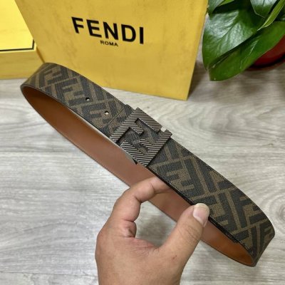 Fendi Fendi counter same style width 4.0cm double ring reversible belt Ff press