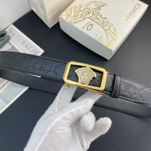 Versace Special Automatic Leather Belt Series Original Hardware Boutique Stainle