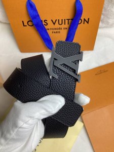 Original single-sided double-sided top-grain cowhide lychee-patterned belt: blac