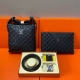 Lv Louis Vuitton top-grain leather belt and two bags in a gift box. This briefca