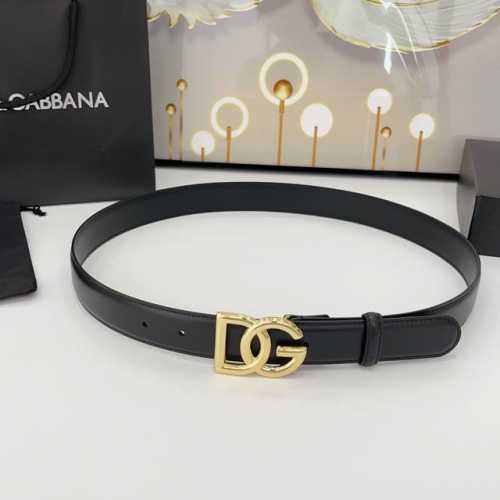 D&G Belt 3.0 Cm Top-Grain Leather With Copper Buckle, Classic And Fashionable Si
